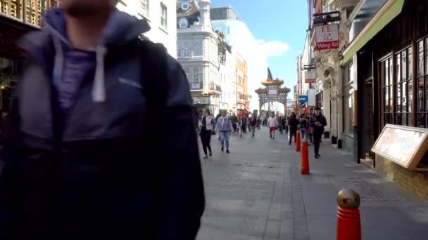 People Walking Chinatown London Ηνωμένο Βασίλειο Ιούνιος 2019 — Αρχείο Βίντεο