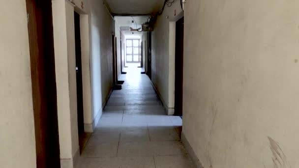 POV walking along a scary corridor in a house — Stock Footage Pov Walking Scary Corridor House Video Clip