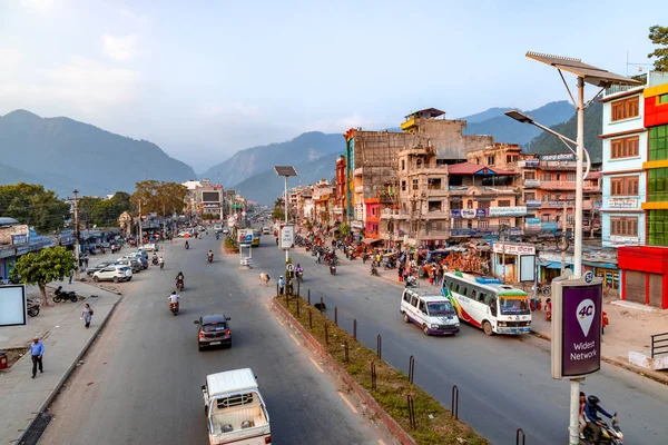 Butwal Nepal Października 2019 Pracowita Ulica Miasta Butwal Nepalu — Zdjęcie stockowe