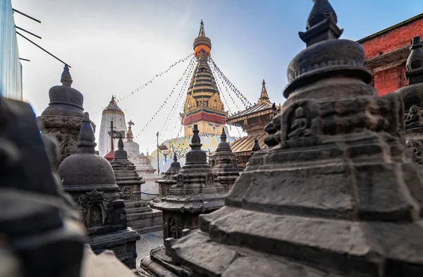 Swayambhunath Stupa Alias Monkey Temple Lever Soleil Katmandou Népal Site — Photo