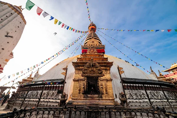 Swayambhunath Stupa Nam Diğer Maymun Tapınağı Katmandu Nepal Gün Doğumunda — Stok fotoğraf