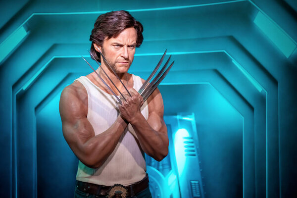 Bangkok, Thailand - November 29 2019: A wax statue of Wolverin p