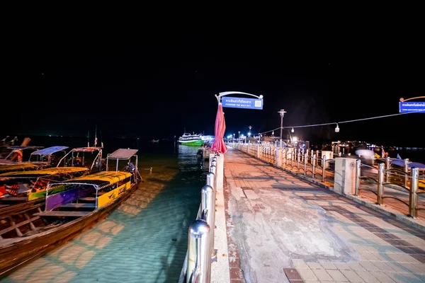 Phi Phi Island Thailand November 2019 Deserted Tonsai Pier Night — Stock Photo, Image