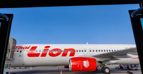 Bangkok Tailandia Noviembre 2019 Thai Lion Airway Prepara Para Despegar — Foto de Stock