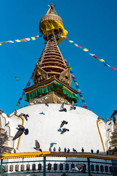 Boeddhistische Heiligdom Omringd Door Lokale Huizen Smalle Steeg Van Kathmandu — Stockfoto