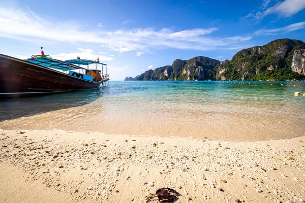 Ein Trockenes Blatt Spülte Einen Strand Phi Phi Inseln — Stockfoto