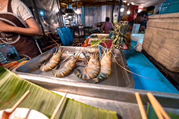 Sea food at Krabi Walking Street in Krabi Town, Thailand.