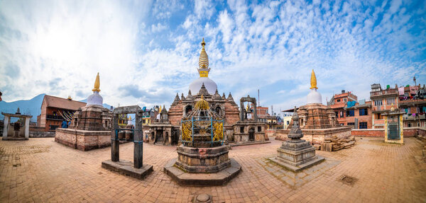 Sacred Gompa. Sculptures of Gods and Goddesses carved on the stone of Ancient Buddhist Temple and ancient ruins. Intricate Details