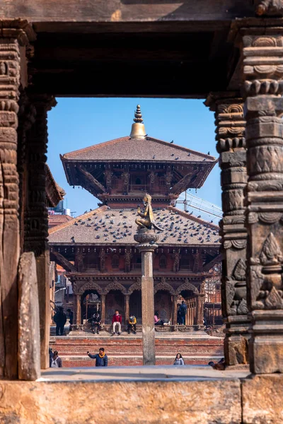 Katmandú Nepal Febrero 2020 Antiguos Templos Patan Durbar Square Nepal — Foto de Stock