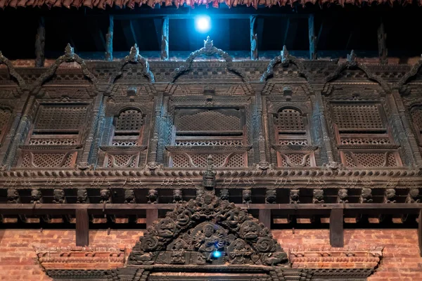 Bhaktapur Durbar Square Nuit Place Bhaktapur Durbar Est Classée Patrimoine — Photo