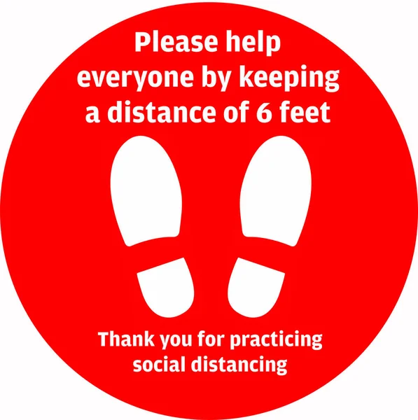 Social Distancing Lub Safe Distancing Floor Sticker Dla Sklepów Supermarketów — Wektor stockowy