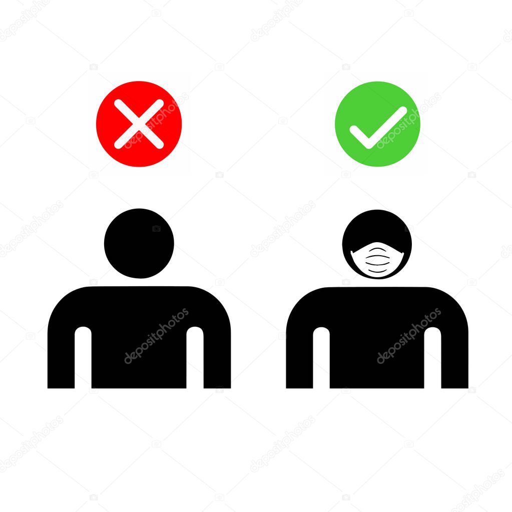 No entry without face mask vector illustration