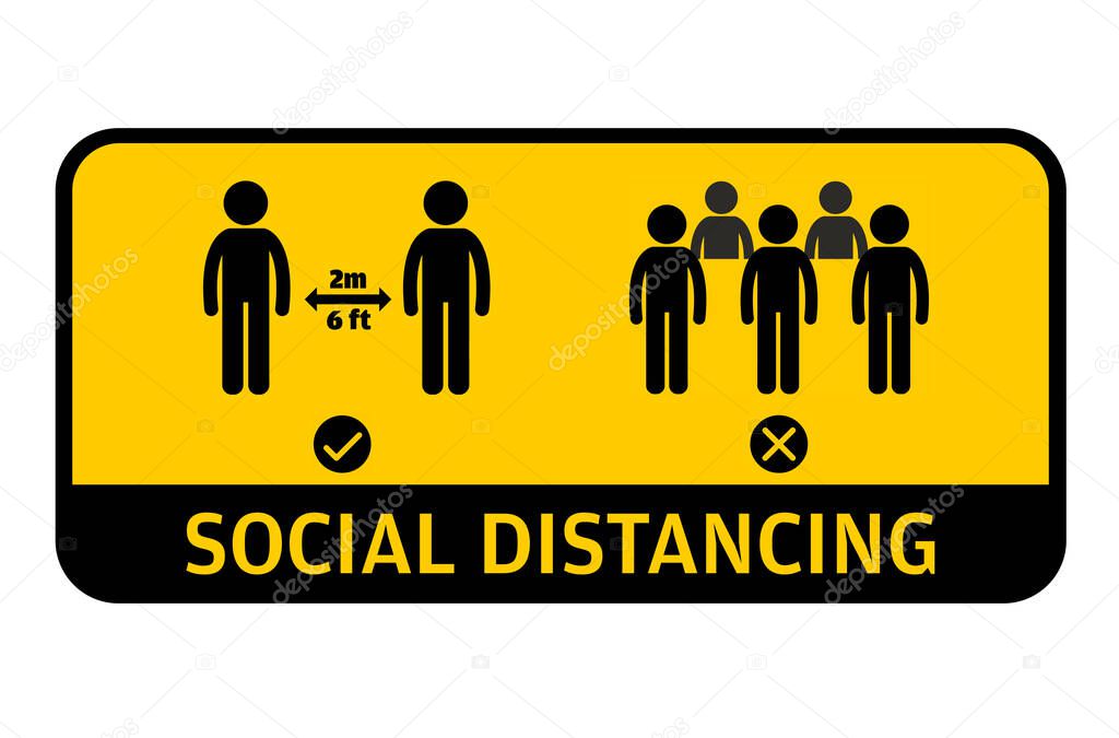 Social Distancing Message. Keep a safe distance vector illustration