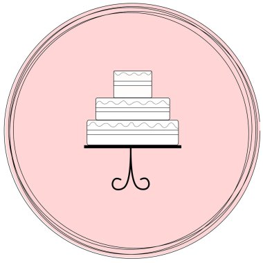 Pembe arka planda pankart ve logo için katmanlı pasta.