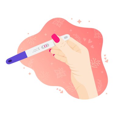 Kadının el sıvısında hamilelik testi.