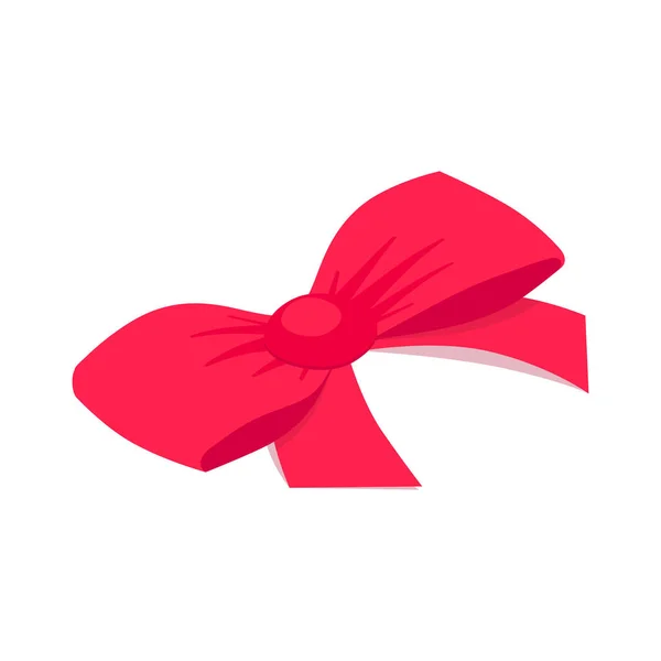 Isometric red ribbon bow knot — ストックベクタ