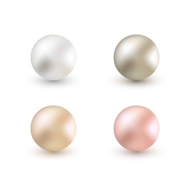 Set of Realistic pearls clipart