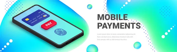 Banner voor mobiele betalingen voor elektronisch bankieren — Stockvector