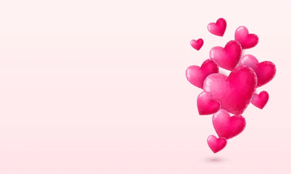 Tapeta z różowym kryształowym sercem — Wektor stockowy