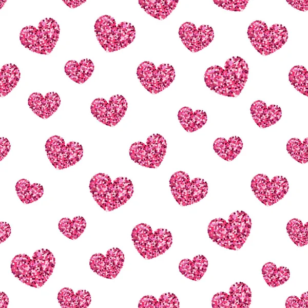 Ροζ χρυσό glitter λαμπερό καρδιά αδιάλειπτη μοτίβο — Διανυσματικό Αρχείο