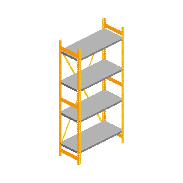 Isometric empty warehouse rack — Stock Vector