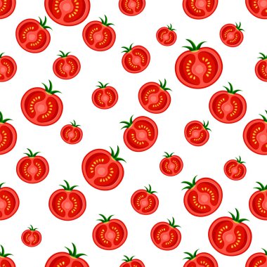 Kırmızı sulu domates dilimleri kusursuz desen