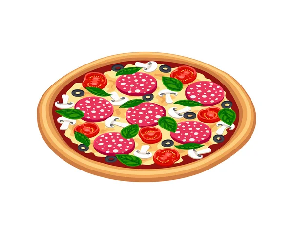 Savoureux isométrique pizza — Image vectorielle