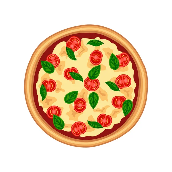 Tasty pizza margherita — Stock Vector
