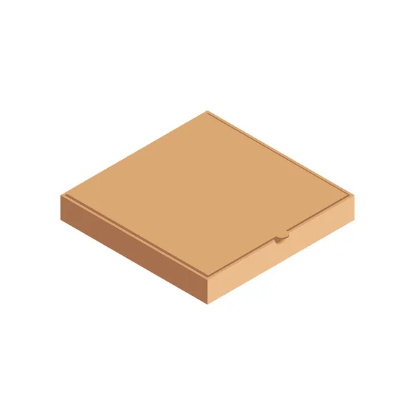 Closed pizza box isometric icon — Stock Vector