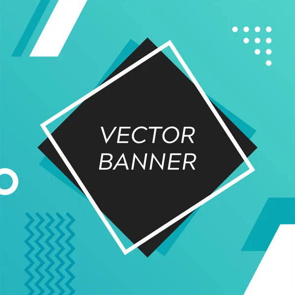 Geometrische Formen Quadratische Banner Blau Abstrakter Moderner Farbhintergrund Minimal Gestaltete — Stockvektor