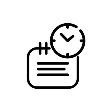 Zamanlama çizelgesi simgesi. Takvim ve saatin beyaza izole edildiği son tarih sembolü. Düzenlenebilir felç. Web, tasarım, uygulama, reklam, sosyal medya için zaman yönetimi, ofis, iş, eğitim vektör illüstrasyonu