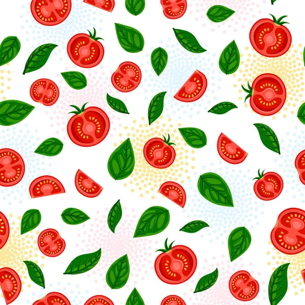 Fresco Sabroso Patrón Alimentos Orgánicos Sin Costura Fondo Ensalada Verduras — Vector de stock