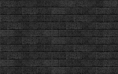 Gerçekçi Vector tuğlalı duvar kusursuz desen. Yazdırma, kağıt, tasarım, dekor, fotoğraf arkaplan dokusu için siyah desenli tuğla arkaplan