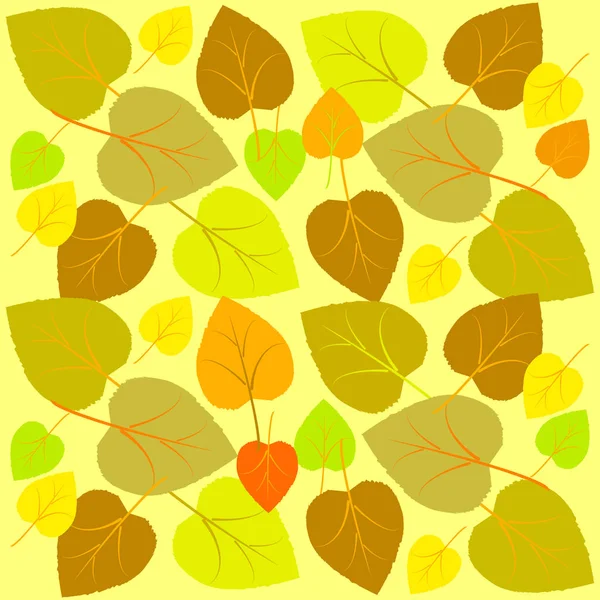 Herbst Quadratische Muster Von Abgefallenen Blättern Einfachem Stil Trendige Pastelltöne — Stockvektor