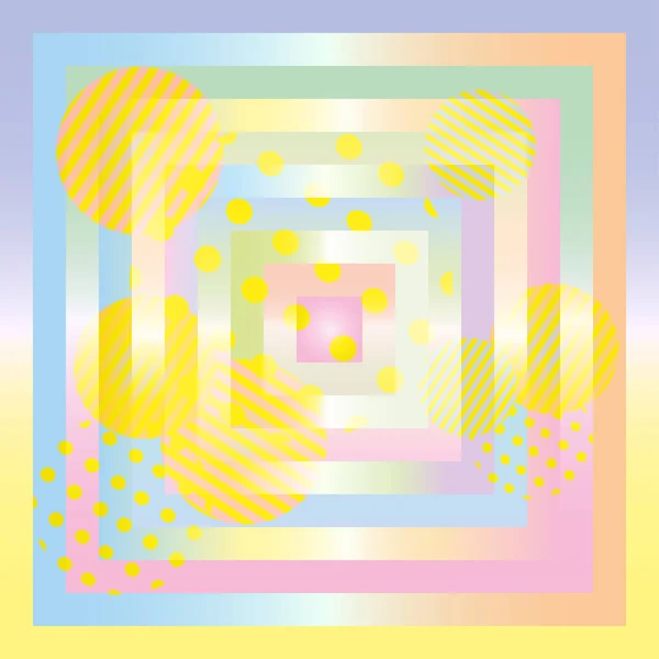 Streszczenie Geometryczne Tło Wielowarstwowych Kwadratowych Okrągłych Kształtów Pastelowym Jasnoniebieskim Kolorze — Wektor stockowy