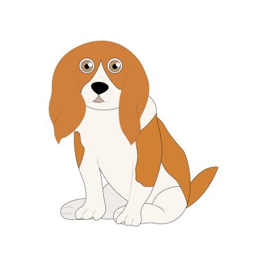 Köpek bakıcılığı. Vektör köpek yavrusu. Sevimli çizgi film komik karakteri. Merhaba.