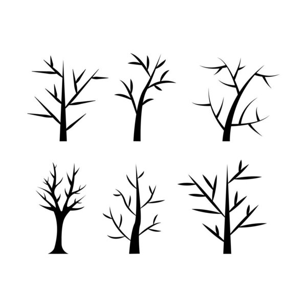 Decorative tree on white. tree silhouette. vector illustration