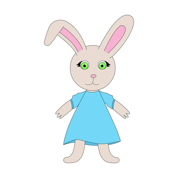 Cute cartoon Bunny in vector. Little rabbit girl. Happy funny an — Stock Vector