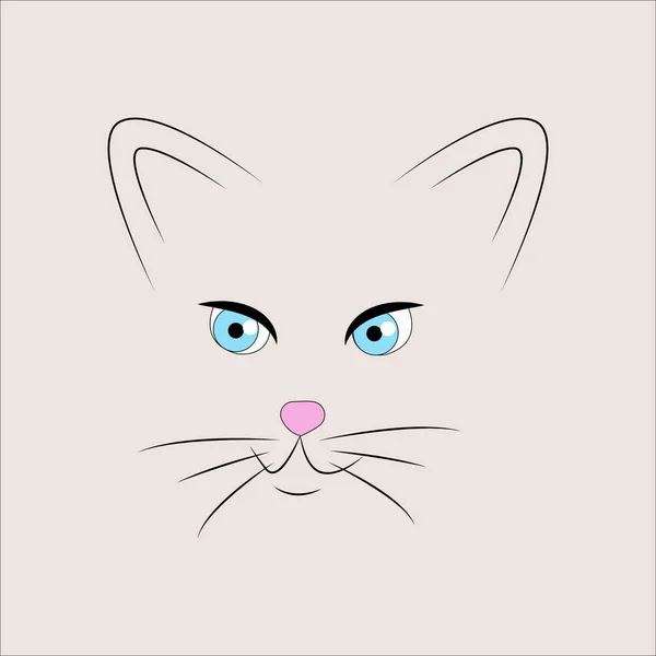 Ilustración del vector gato. Ilustración vectorial de un lindo gato blanco — Vector de stock