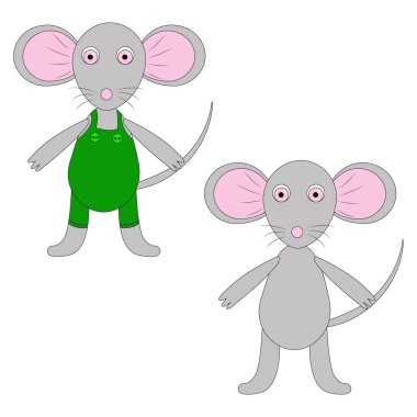 Fare çocuk. Vektör İllüstrasyonu. Beyazda izole edilmiş. Çok tatlı.