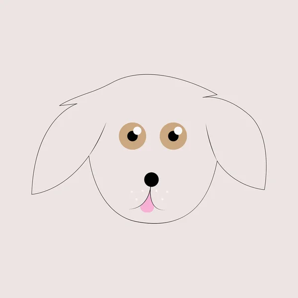 Cão sentado. Filhote de cachorro vetorial. Bonito desenho animado personagem engraçado. H —  Vetores de Stock