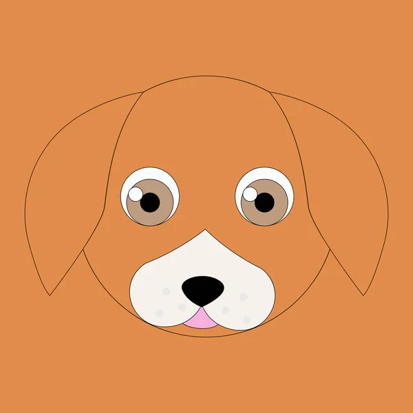 Cão sentado. Filhote de cachorro vetorial. Bonito desenho animado personagem engraçado. H —  Vetores de Stock