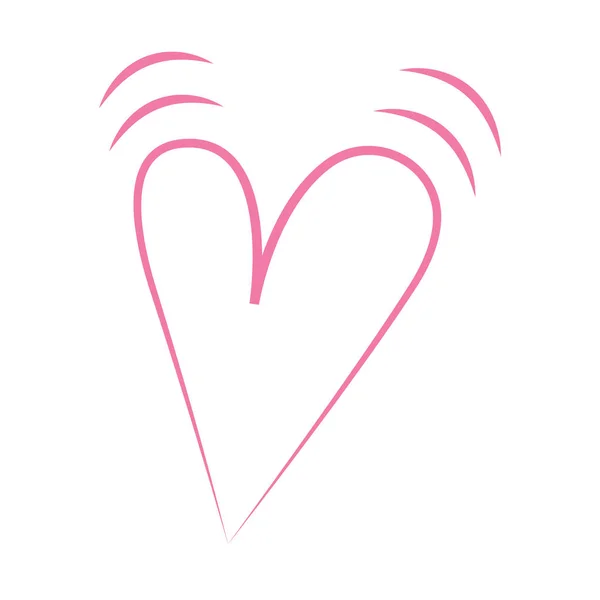 Vektor Herz der Umrisse handgezeichnet Herz-Symbol. Abbildung für — Stockvektor