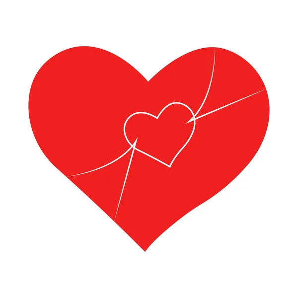 Corazón vectorial del contorno dibujado a mano icono del corazón. Ilustración — Vector de stock
