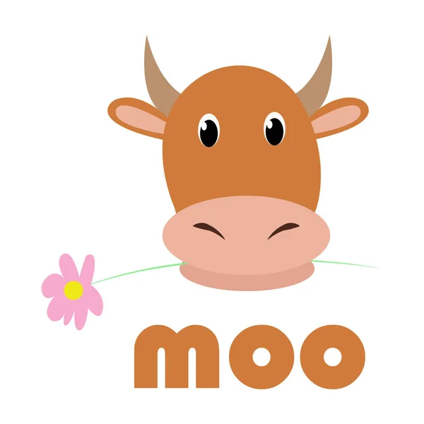Cow Cartoon style. Vector illustration Colorful and funny compos — Stock Vector