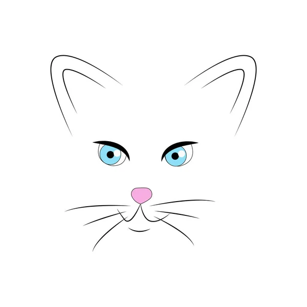 Katzenvektorillustration. Vektor-Illustration einer niedlichen weißen Katze — Stockvektor