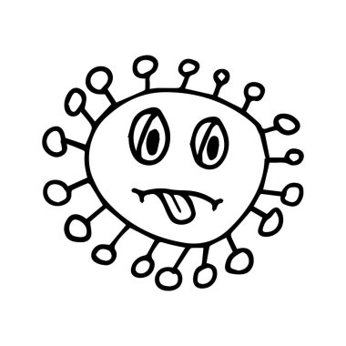 Elle çizilmiş karalama çizimi Vektör Coronavirüs elementi. İsola