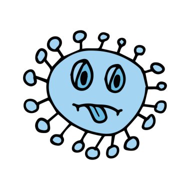 Elle çizilmiş karalama çizimi Vektör Coronavirüs elementi. İsola