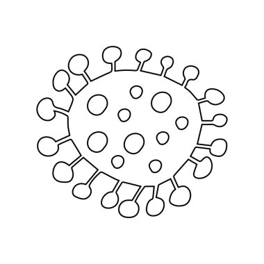 Elle çizilmiş karalama çizimi Vektör Coronavirüs elementi. İsola