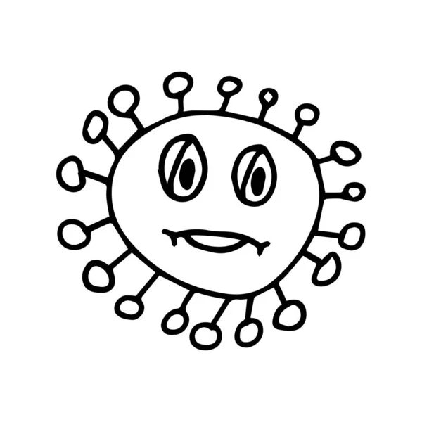 手描きのドアイラストベクトルコロナウイルス要素。イゾラ — ストックベクタ